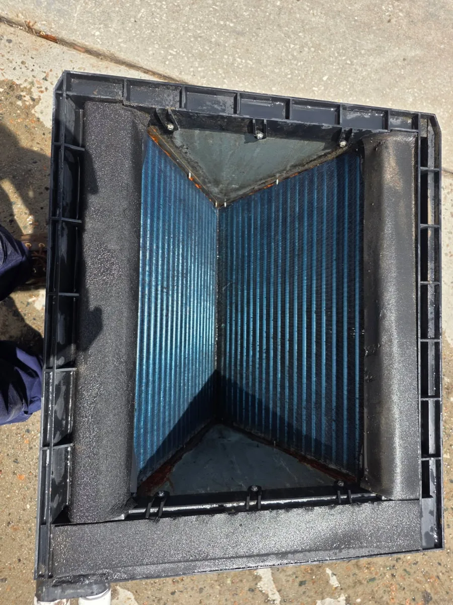 A-coil fins after deep cleaning