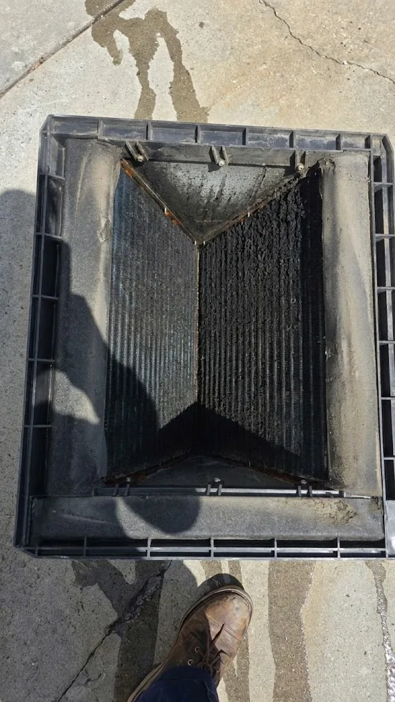 A-coil fins before deep cleaning